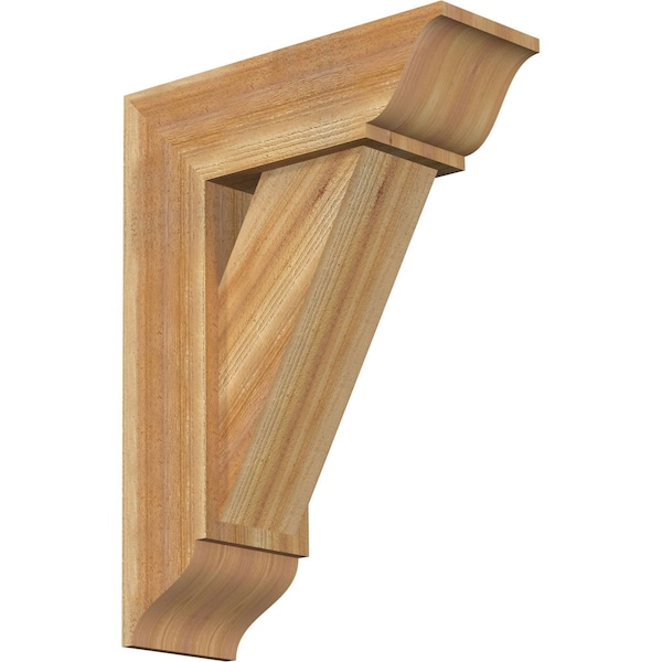 Ekena Millwork Traditional Traditional Rough Sawn Bracket w/ Offset Brace, Western Red Cedar, 8"W x 22"D x 30"H BKT0806X22X30TRA01RWR - main